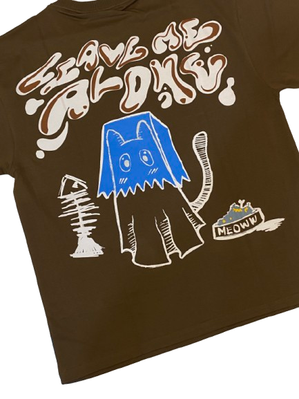 LEAVE ME ALONE - BROWN OVERSIZED T-SHIRT