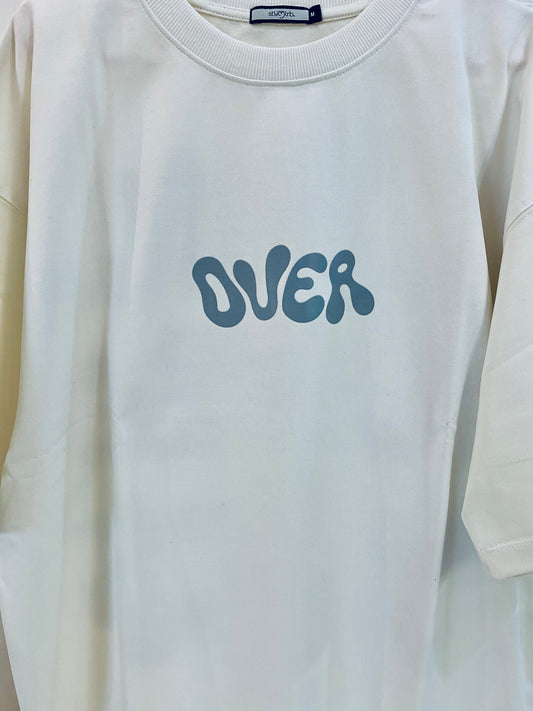 OVER - WHITE OVERSIZED UNISEX T-SHIRT
