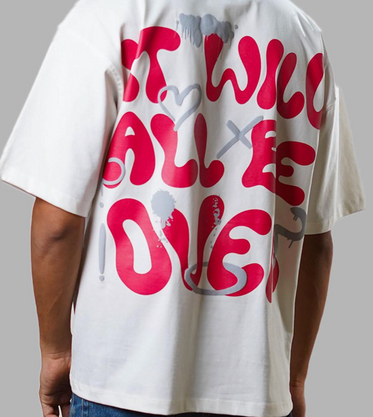 OVER - WHITE OVERSIZED UNISEX T-SHIRT